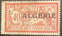 [French Postage Stamps Overprinted in Black, type B10]