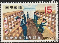 [The 100th Anniversary of Japanese Postal Services, type AWZ]