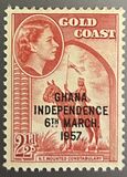 [Queen Elizabeth Stamps of 1952 of Gold Coast Overprinted "GHANA INDEPENDENCE 6TH.. MARCH, 1957", प्रकार B3]