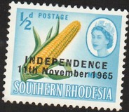 [Issues of South Rhodesia Overprinted "INDEPENDENCE 11th November 1965", type G]