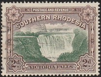 [Victoria Falls - Nos. 30 & 31 Inscribed with "Postage & Revenue" at Top of Frame, τύπος F]