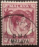 [Straits Settlements Postage Stamps Overprinted "B M A MALAYA" in Black or Red Colour, տեսակ A6]