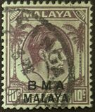 [Straits Settlements Postage Stamps Overprinted "B M A MALAYA" in Black or Red Colour, տեսակ A6]