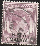 [Straits Settlements Postage Stamps Overprinted "B M A MALAYA" in Black or Red Colour, type A6]