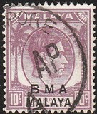 [Straits Settlements Postage Stamps Overprinted "B M A MALAYA" in Black or Red Colour, type A6]