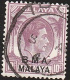 [Straits Settlements Postage Stamps Overprinted "B M A MALAYA" in Black or Red Colour, type A6]