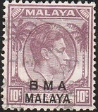 [Straits Settlements Postage Stamps Overprinted "B M A MALAYA" in Black or Red Colour, type A6]