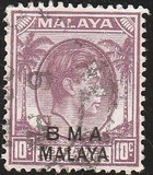 [Straits Settlements Postage Stamps Overprinted "B M A MALAYA" in Black or Red Colour, type A6]
