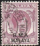 [Straits Settlements Postage Stamps Overprinted "B M A MALAYA" in Black or Red Colour, type A6]