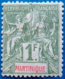 [Inscription "MARTINIQUE" in Red or Blue Colour, type F21]