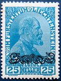 [Prince Johann II and National Arms overprinted, סוג E2]