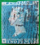 [Queen Victoria, 1819-1901 - White Line Below "POSTAGE" & Above "TWO PENCE", type B]