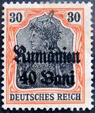 [German Empire Postage Stamps Surcharged & Overprinted "Rumanien", type C4]