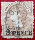 [Queen Victoria - Not Issued Stamp Overprinted "8 PENCE", type C8]