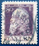 [The 90th Anniversary of the Birth of Prince Luitpold - Type I: Small 9 and no Foot on 1 in "1911". Type II: Large 9 and Foot on 1 in "1911", tip G7]