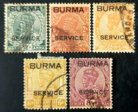 [India Postage Stamps Overprinted "BURMA", тип A]