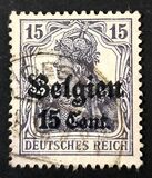 [German Empire Postage Stamps Surcharged "F and Cent" & Overprinted "Belgien", 類型 B5]