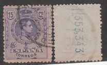 [King Alfonso XIII - Blue Control Numbers on Backside, סוג BG3]