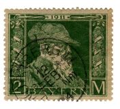 [The 90th Anniversary of the Birth of Prince Luitpold - Type I: Small 9 and no Foot on 1 in "1911". Type II: Large 9 and Foot on 1 in "1911", type H2]