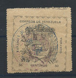 [Inscription: "CORREOS DE VENEZUELA ESTADO GUAYANA" - Without Signature and Blue Seal Overprint, type A13]