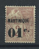 [French Colonies - General Issues No.46-57 Surcharged & Overprinted "MARTINIQUE", type B1]