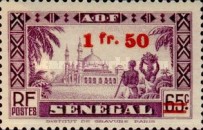 [Faidherbe Bridge & Diourbel Mosque Stamps of 1935 Surtaxed, տեսակ AL18]