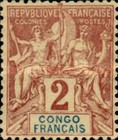 [Inscription: "CONGO FRANCAIS" - Coloured Paper, タイプ D1]