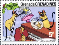 [Christmas - Scenes from Walt Disney's Cartoon Film "Lady and the Tramp", type QT]