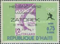 [Airmail - Winners of Olympic Marathon showing Commemorative Inscription and Stamp of "Host" Country, տեսակ LF]