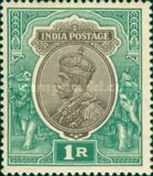 [King George V, 1865-1936 - New Watermark & Different Colors, प्रकार XBG7]