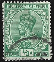 [King George V, 1865-1936 - Inscription "INDIA POSTAGE", тип XAW]