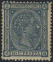 [King Alfonso XII - Blue Framed Numbers on Backside, 1-100 on each sheet, Tipi AN2]