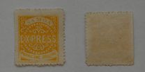 [Express Stamps - Line Above "X" Broken. Small Dot Near Upper Right Serif of "M", type A7]