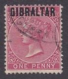 [Queen Victoria, 1819-1901 - Bermuda Stamps Overprinted "GIBRALTAR" in Black, type A1]