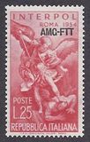 [The 23rd General Assembly of the International Criminal Police, Rome - Italy Postage Stamps Overprinted "AMG-FTT", type DA]