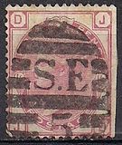 [Queen Victoria - Colored Control Numbers in Corners, प्रकार W]