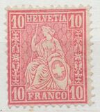 [Helvetia. Papel con fragmentos de hilos de seda., tipo K20]