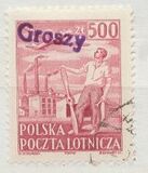 [No. 517 Overprinted GROSZY in Different Colors and Fonts, Tüüp INR]