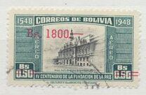 [Airmail - Currency Revaluation - Founding of La Paz stamps of 1951 Surcharged, type FR3]