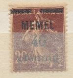 [French Postage Stamps Overprinted "MEMEL" and Surcharged, Typ B4]