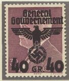 [Polish Postage Stamp Overprinted, type C]