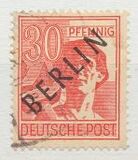 [BERLIN in Black Overprint on "Allied Occupation Zone" Stamps, type A10]
