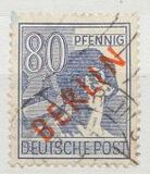[BERLIN in Red Overprint on "Allied Occupation Zone" Stamps, type B11]