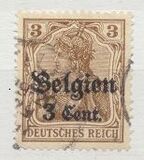[German Empire Postage Stamps Surcharged "Fr. and C." or "Centimes" & Overprinted "Belgien", tip A]