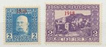 [No.46 & 65 Overprinted "1918" in Red, type ACJ]