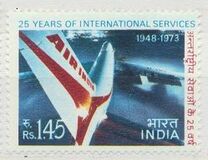 [25 Aniversario d elas líneas aéreas nacionales "Air India"., tipo NX]