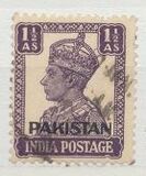 [India Postage Stamps Overprinted "PAKISTAN" in Small, type A4]