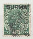 [India Postage Stamps Overprinted "BURMA", 类型 A1]