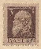 [The 90th Anniversary of the Birth of Prince Luitpold - Type I: Small 9 and no Foot on 1 in "1911". Type II: Large 9 and Foot on 1 in "1911", тип F]