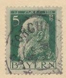 [The 90th Anniversary of the Birth of Prince Luitpold - Type I: Small 9 and no Foot on 1 in "1911". Type II: Large 9 and Foot on 1 in "1911", тип F3]